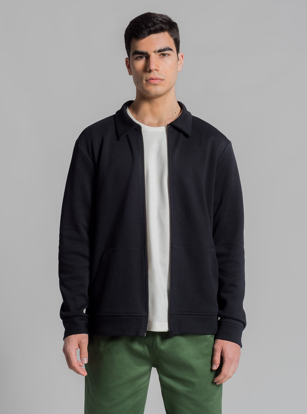 Piqué harrington jacket